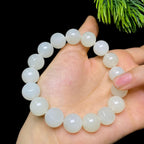和田玉籽料白玉圆珠手串（45.4g）