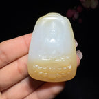 和田玉糖白挂件莲花观音（37.8g）