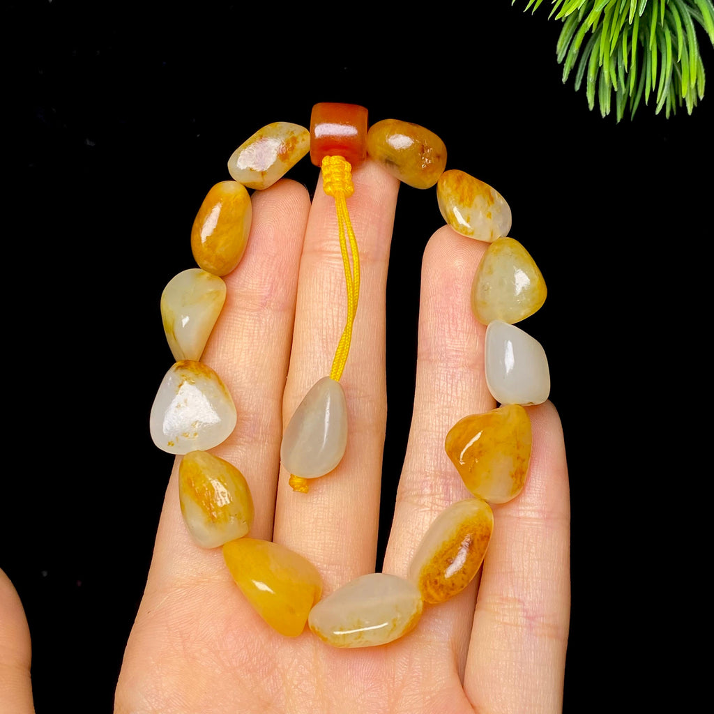 和田玉黄皮籽料手串（29.17g）