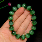 高品质碧玉黑猫眼圆珠手串（47.0g）