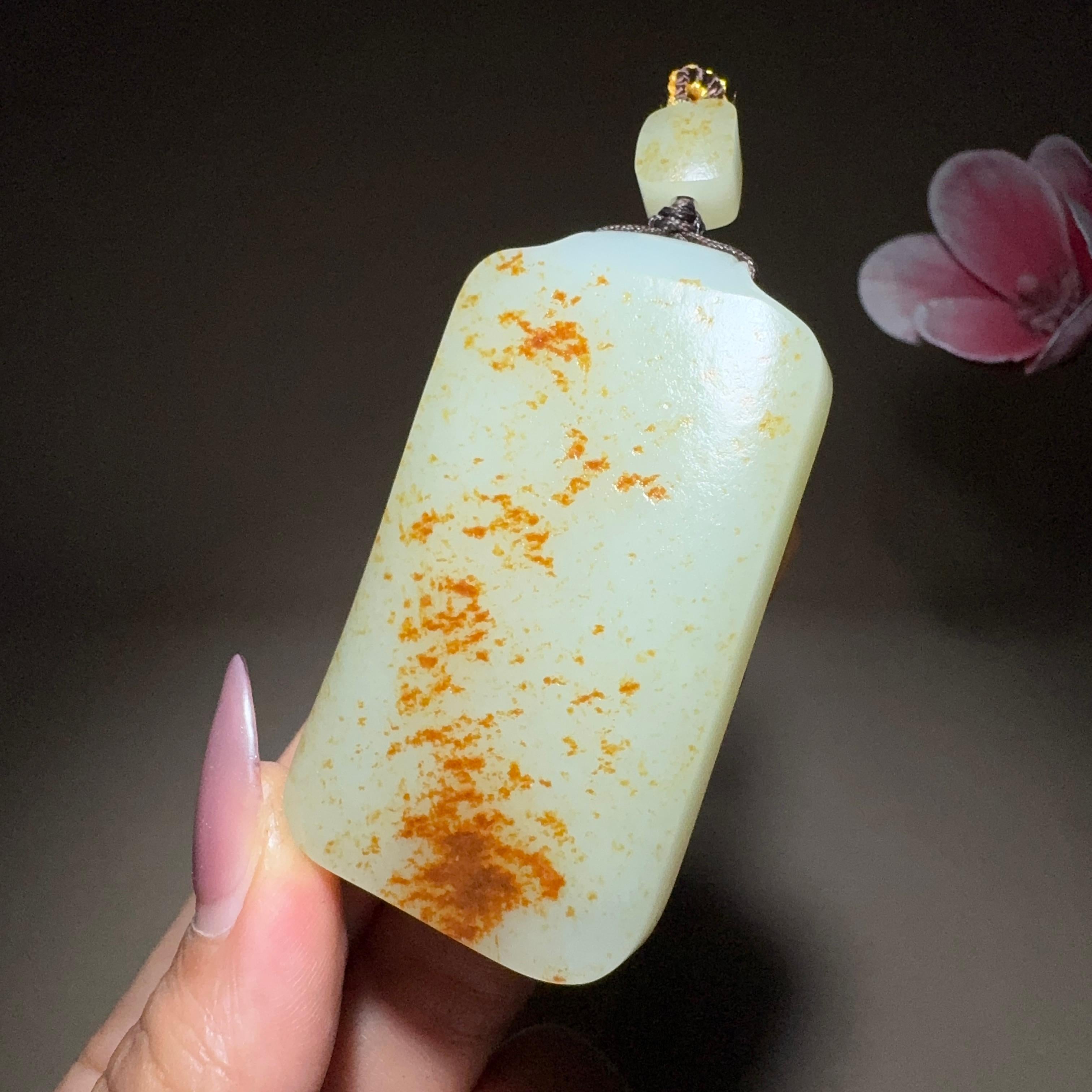 和田玉籽料平安无事牌（59.4g）