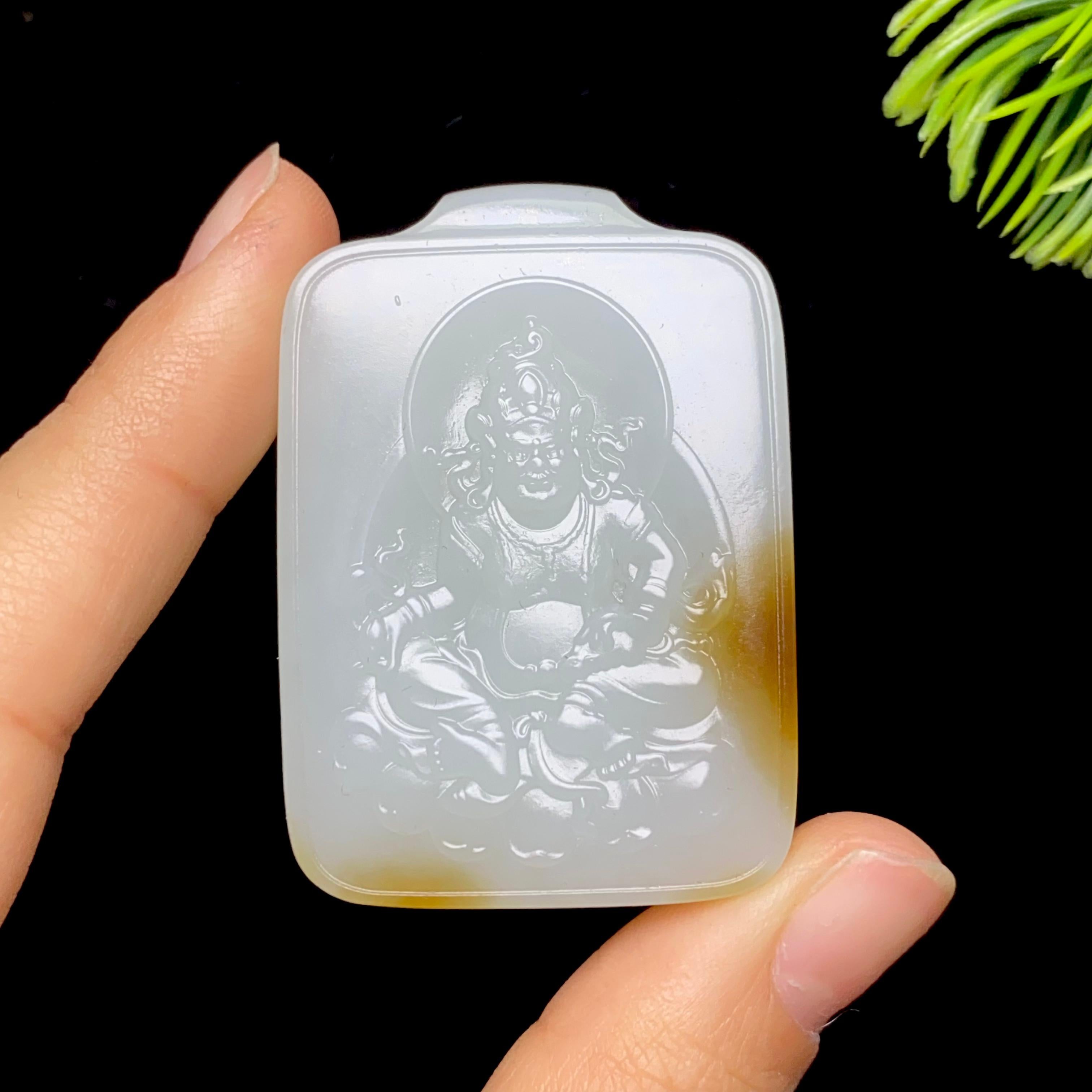 和田玉糖白财神（36.9g）