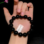 和田黑青籽料圆珠手串（64.4g）