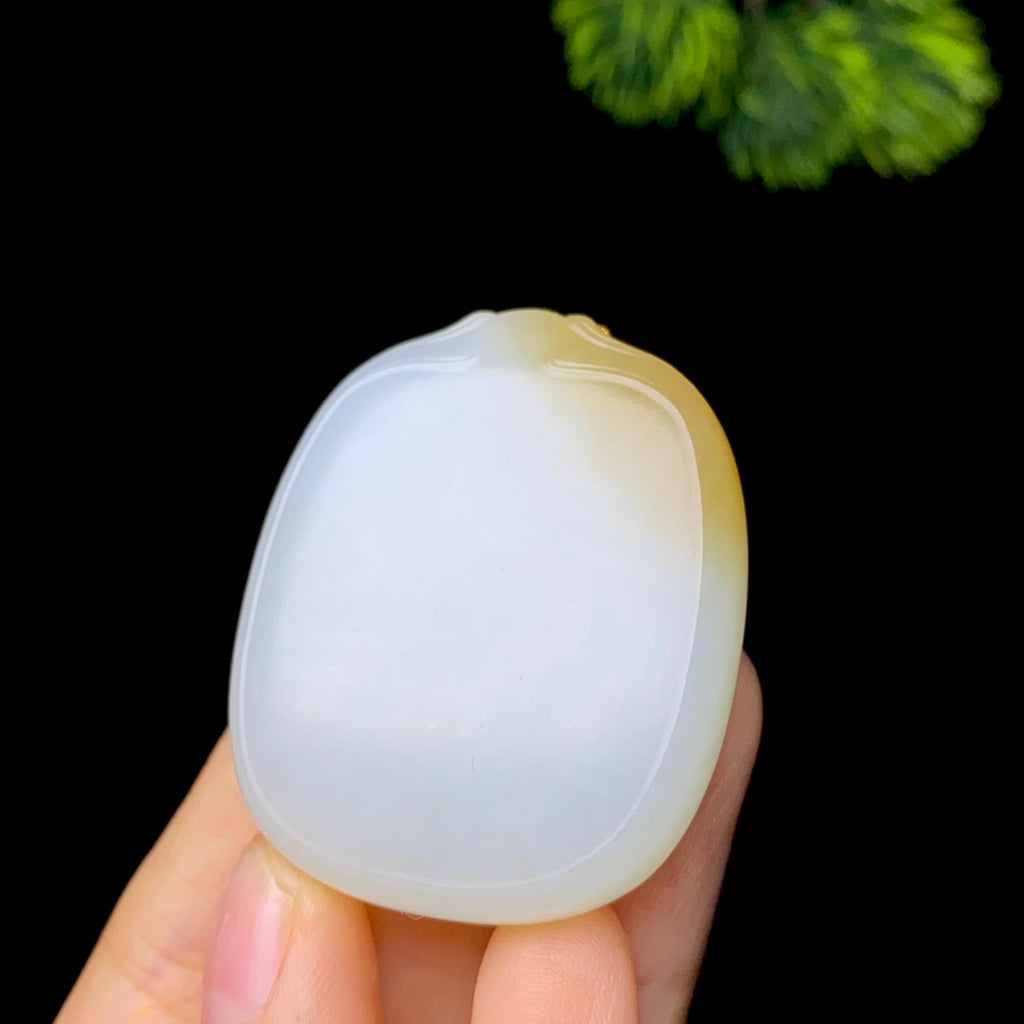 和田玉糖白无事牌（31.4g）