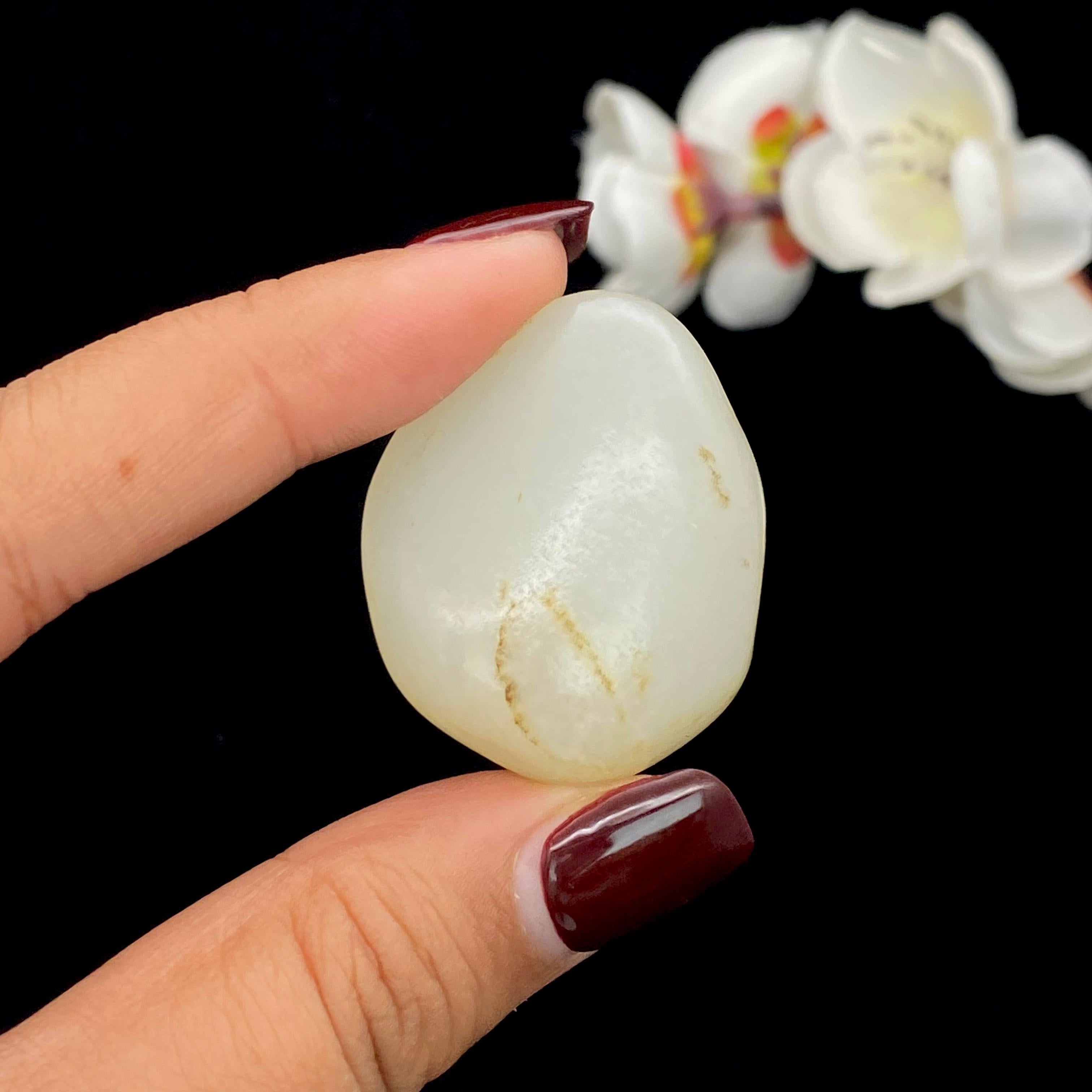 和田玉-白玉籽料原石（21.5g） – 厚德载玉