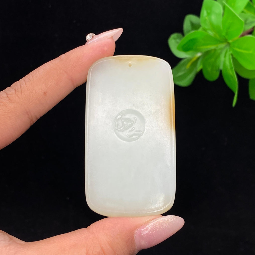 和田玉糖白【平安无事牌】挂件（48.3g）