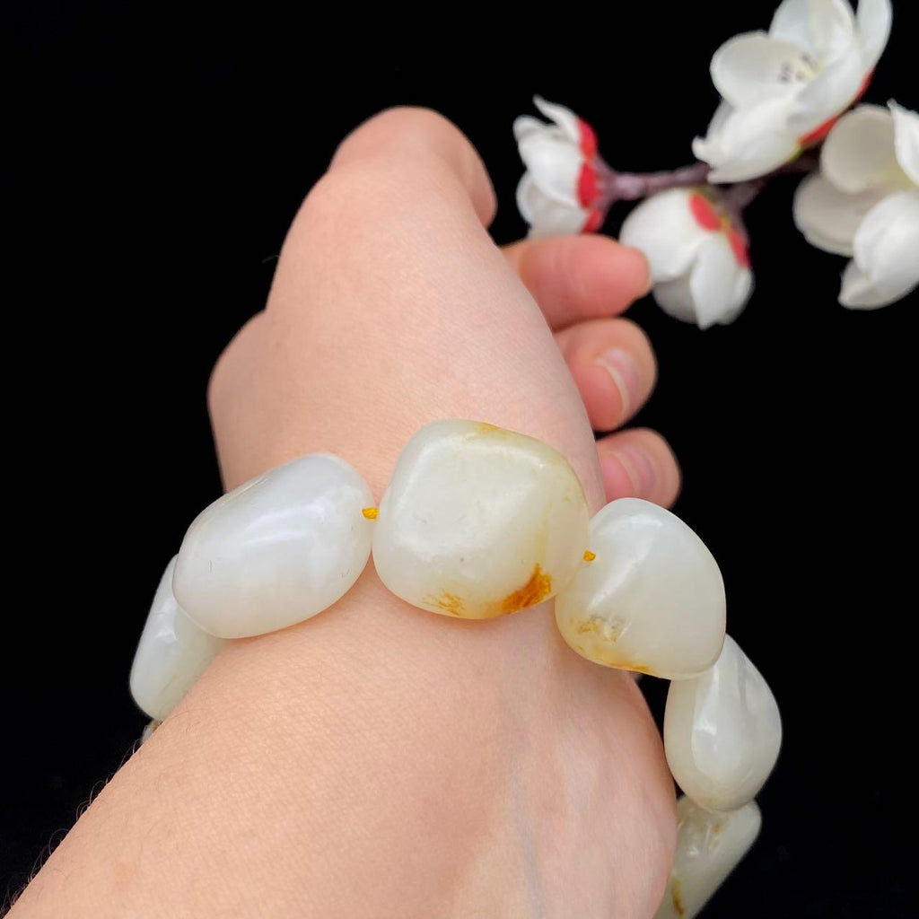 和田玉洒金皮【精品手串】（61.2g）