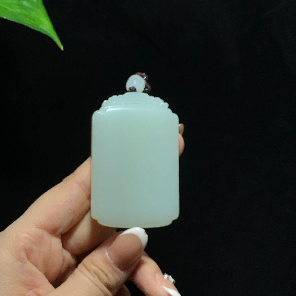 和田玉洒金皮籽料无事牌（69.0g）