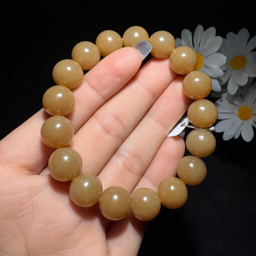 精品和田玉全糖圆珠手串（43.6g）