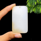 和田玉糖白无事牌（50.5g）
