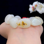 和田玉洒金皮籽料【精品手串】（66g）