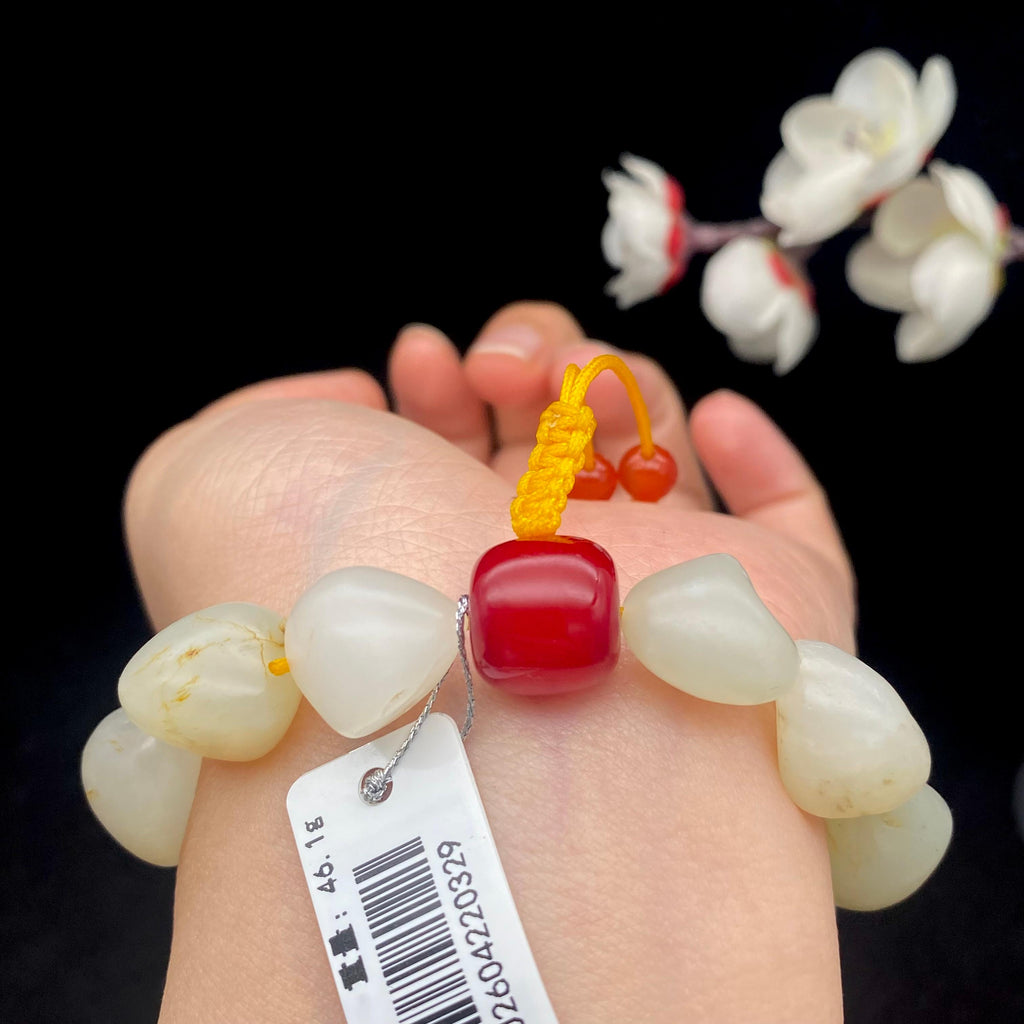 和田玉洒金皮籽料【精品手串】（46.1g）
