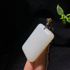 和田羊脂白玉平安无事牌（71.6g）
