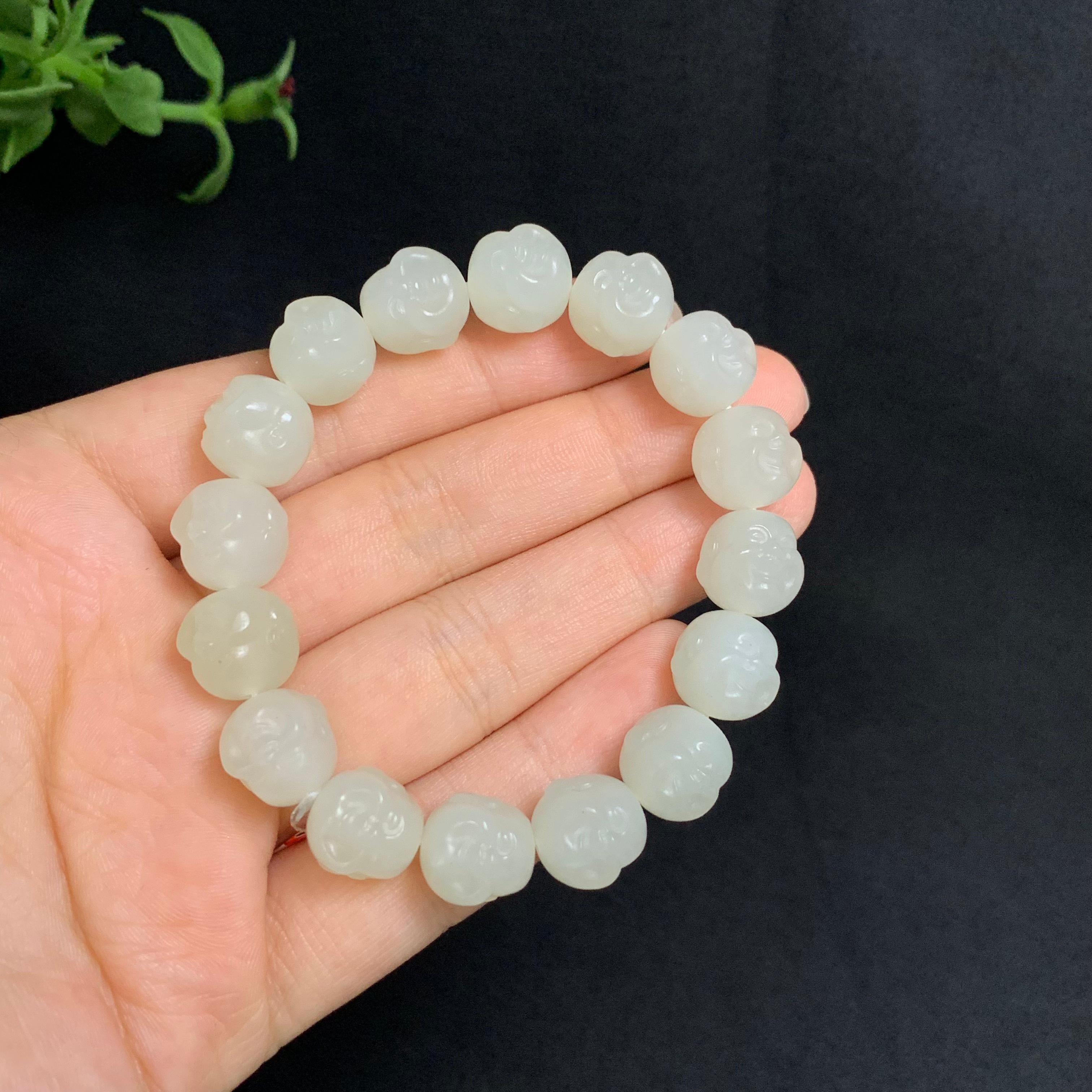 和田山料白玉佛头手串（37.0g）