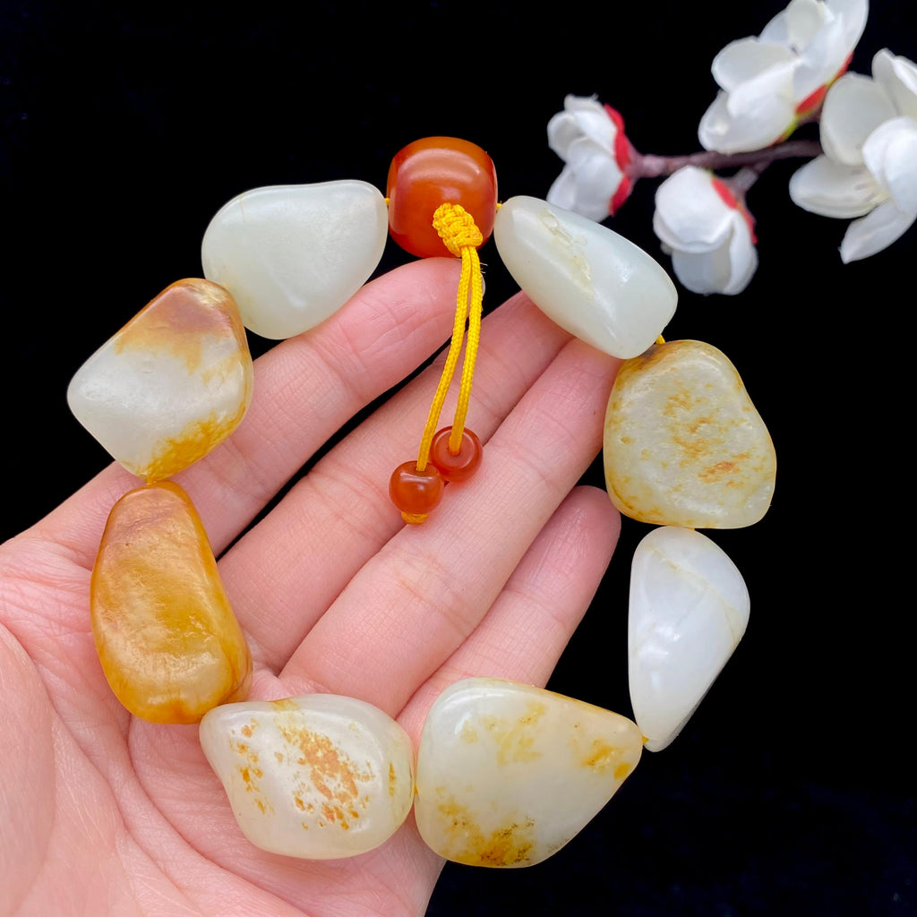 和田玉洒金皮【精品手串】（99g）
