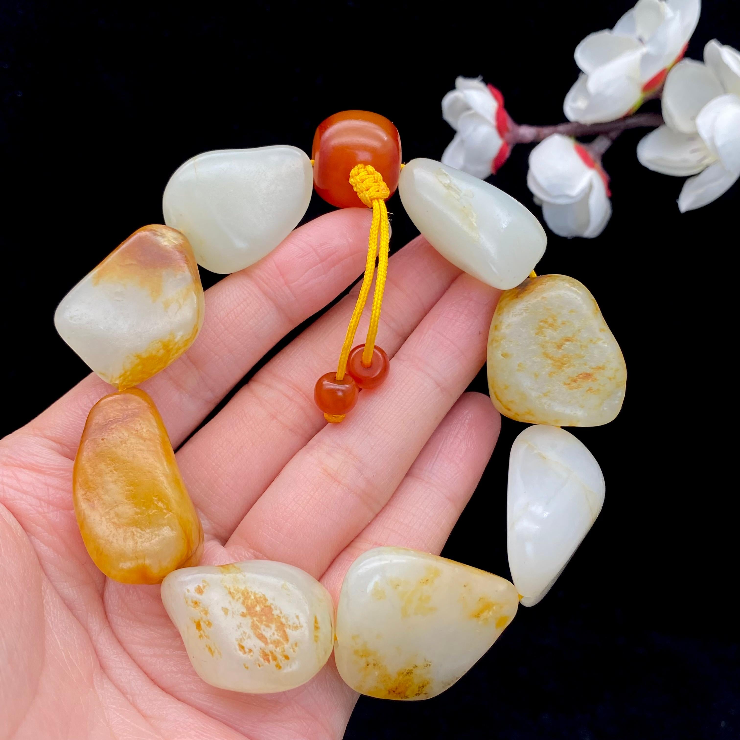 和田玉洒金皮【精品手串】（99g）