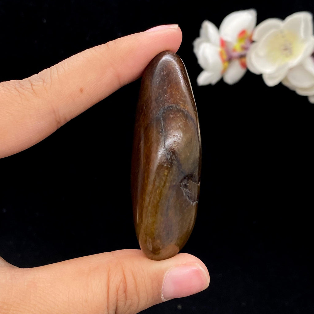 和田玉洒红皮籽料手把件（78.9g）