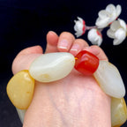 和田玉洒金皮籽料【精品手串】（129.7g）