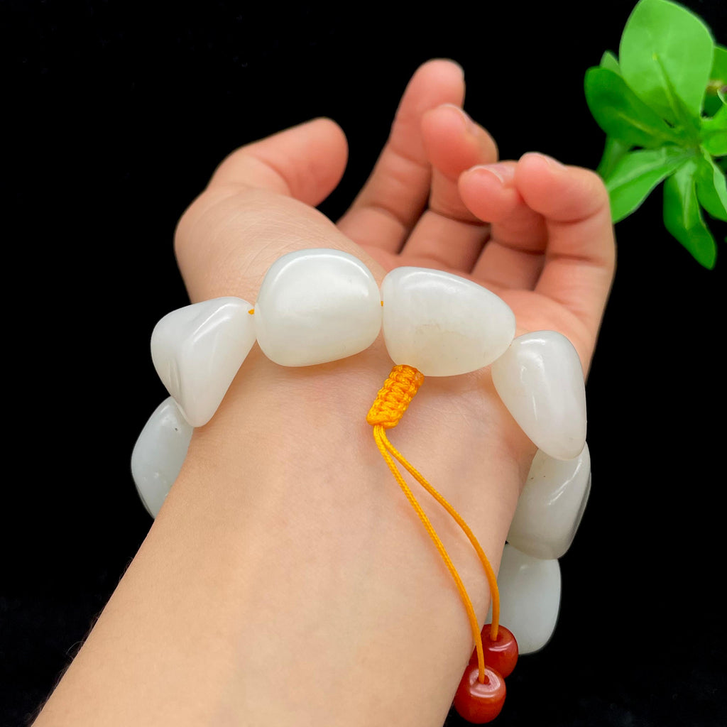 和田玉白玉籽料【精品手串】（93.7g）
