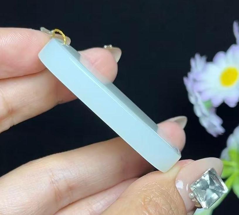 和田玉羊脂白玉平安无事牌（31.8g）