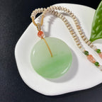 和田玉白玉带翠平安扣2607190025（33.5g）