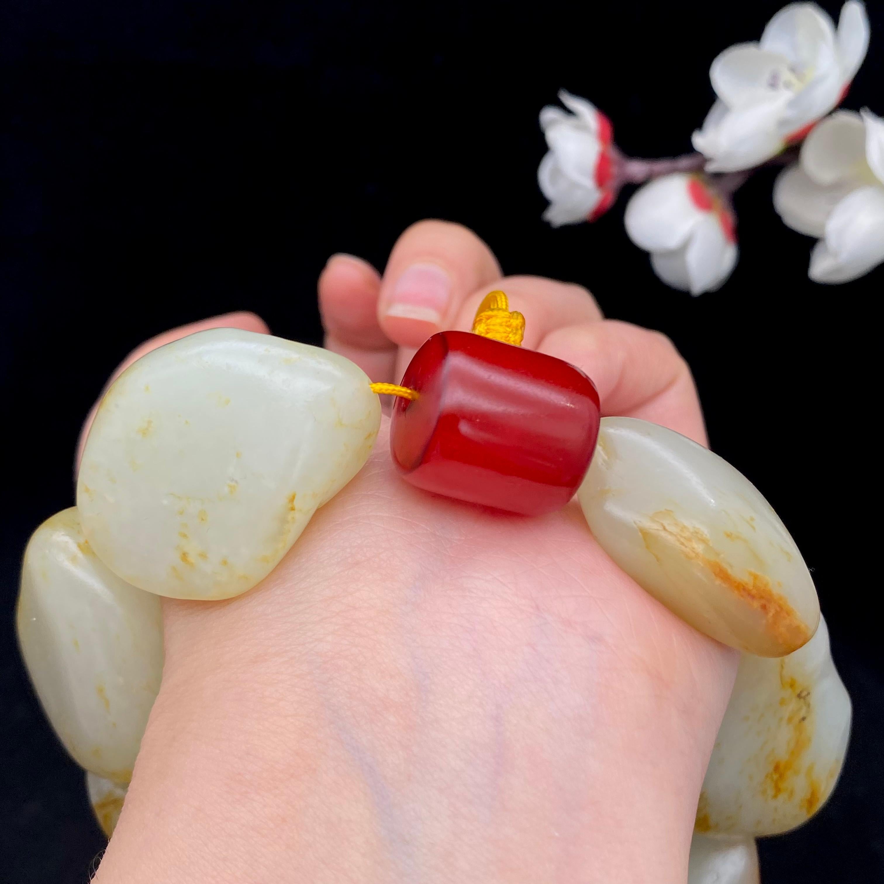 和田玉洒金皮【精品男士手串】（164.7g）