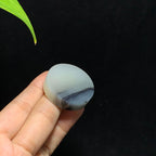 和田籽料青花圆形无事牌挂件（29.2g）