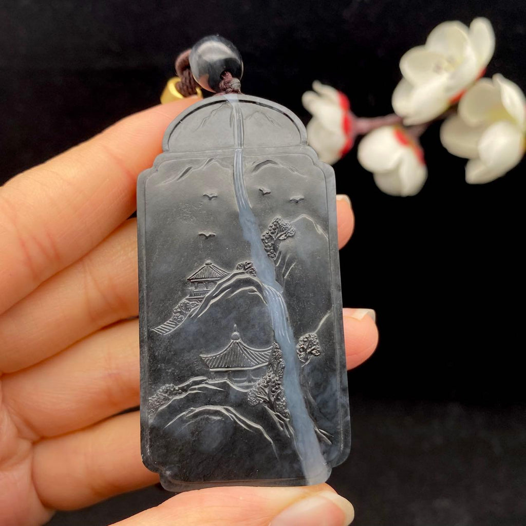 和田玉青花籽料【山水牌】（59.6g）