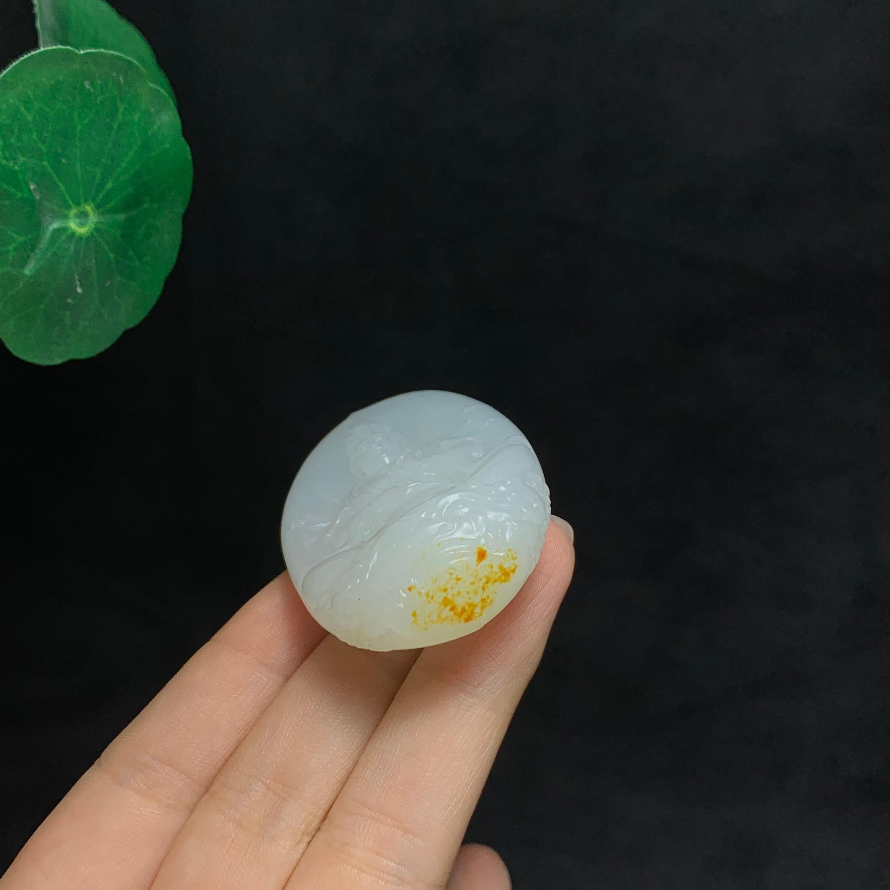 和田籽料羊脂白玉观音（53.0g）