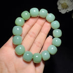 和田玉碧玉粉青老型珠手串（68.6g）