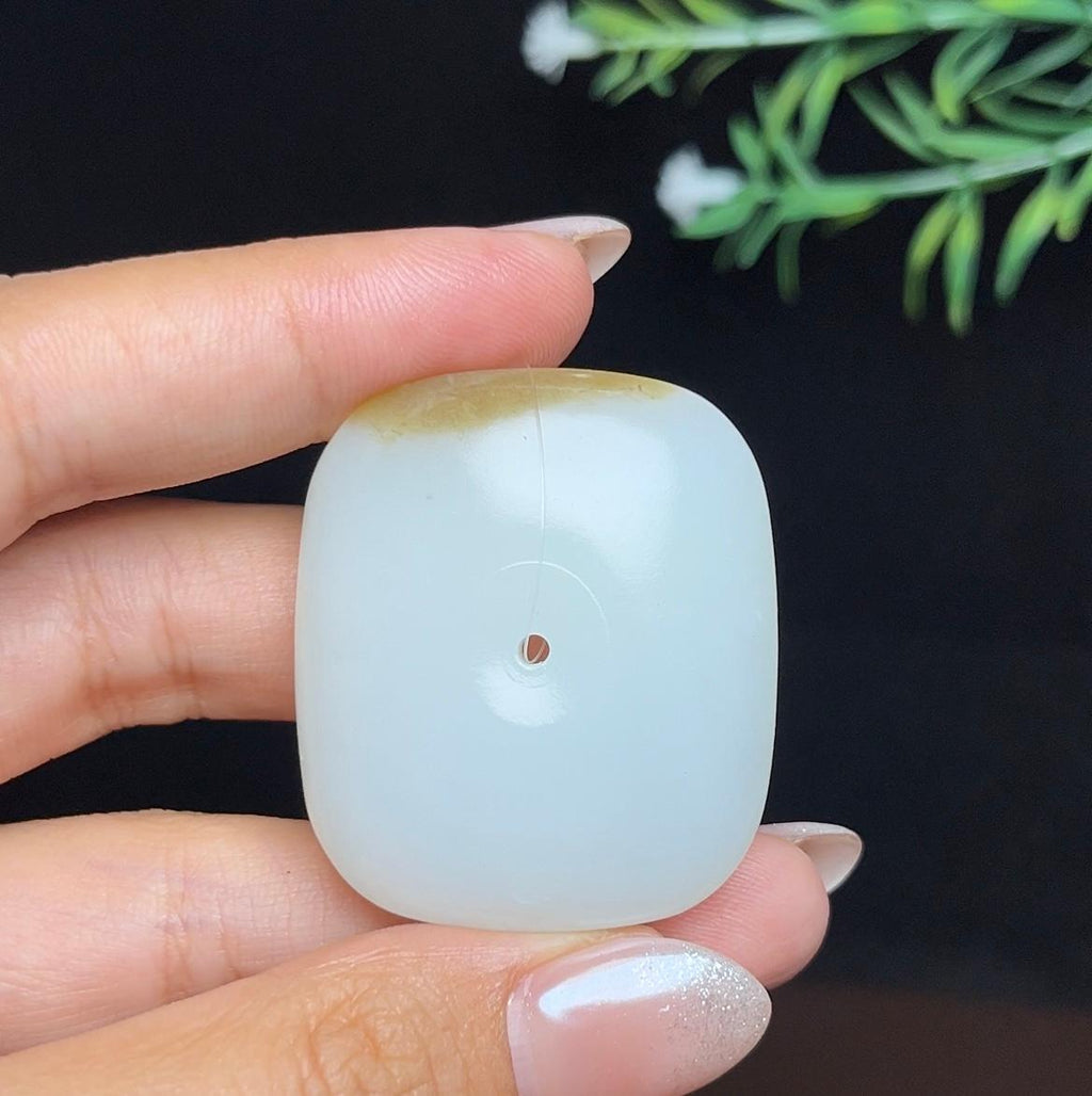 和田玉糖白平安无事牌（28.3g）