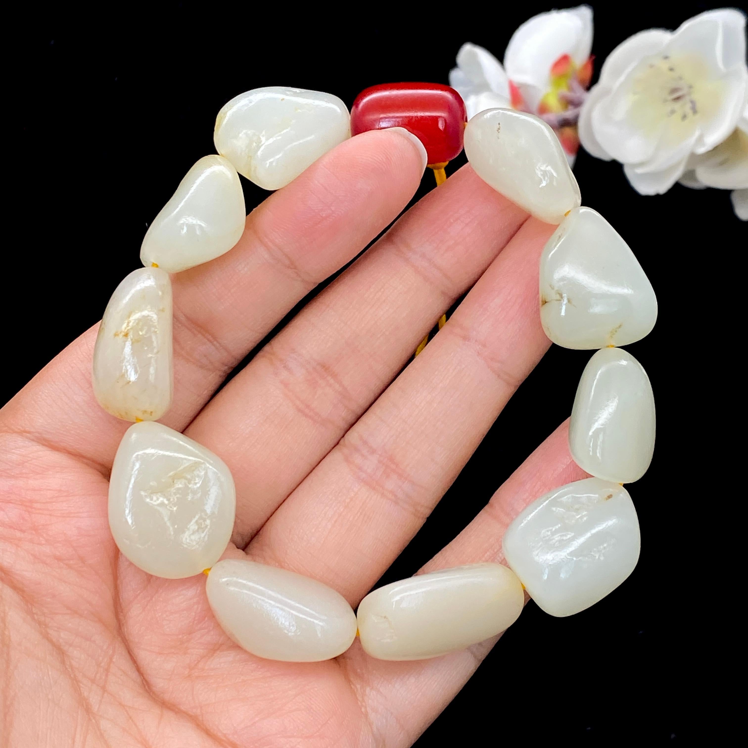 和田玉白玉籽料【精品手串】（62.2g）