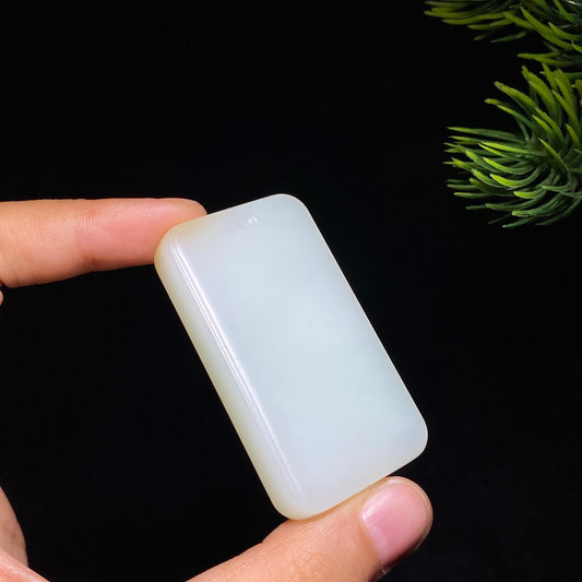 和田玉糖白玉无事牌（44.9g）