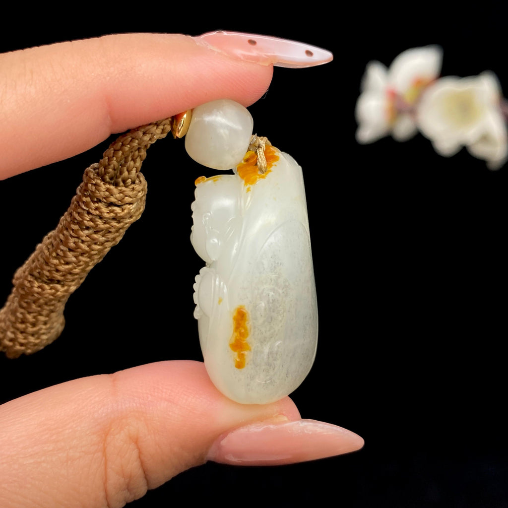 和田玉青花籽料【佛公】挂件（34g）