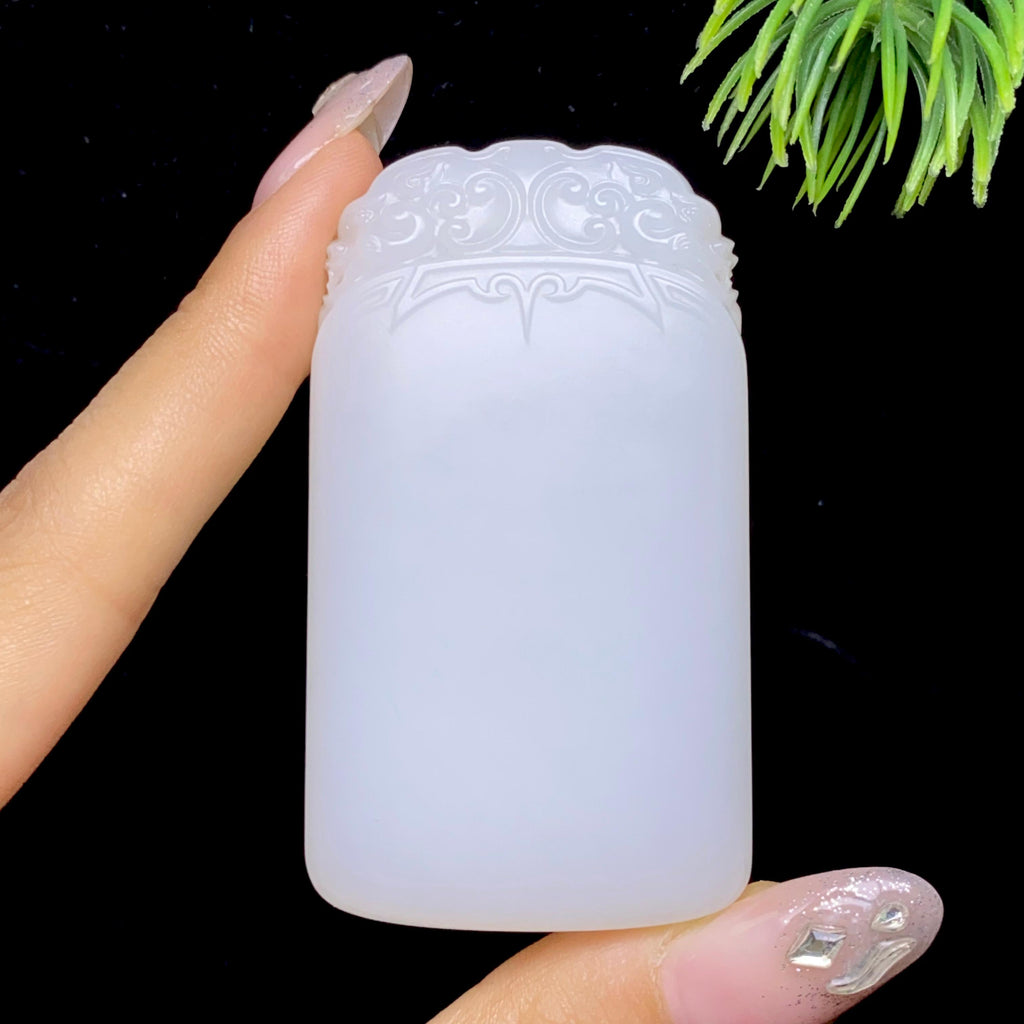 和田玉白玉无事牌（75.1g）