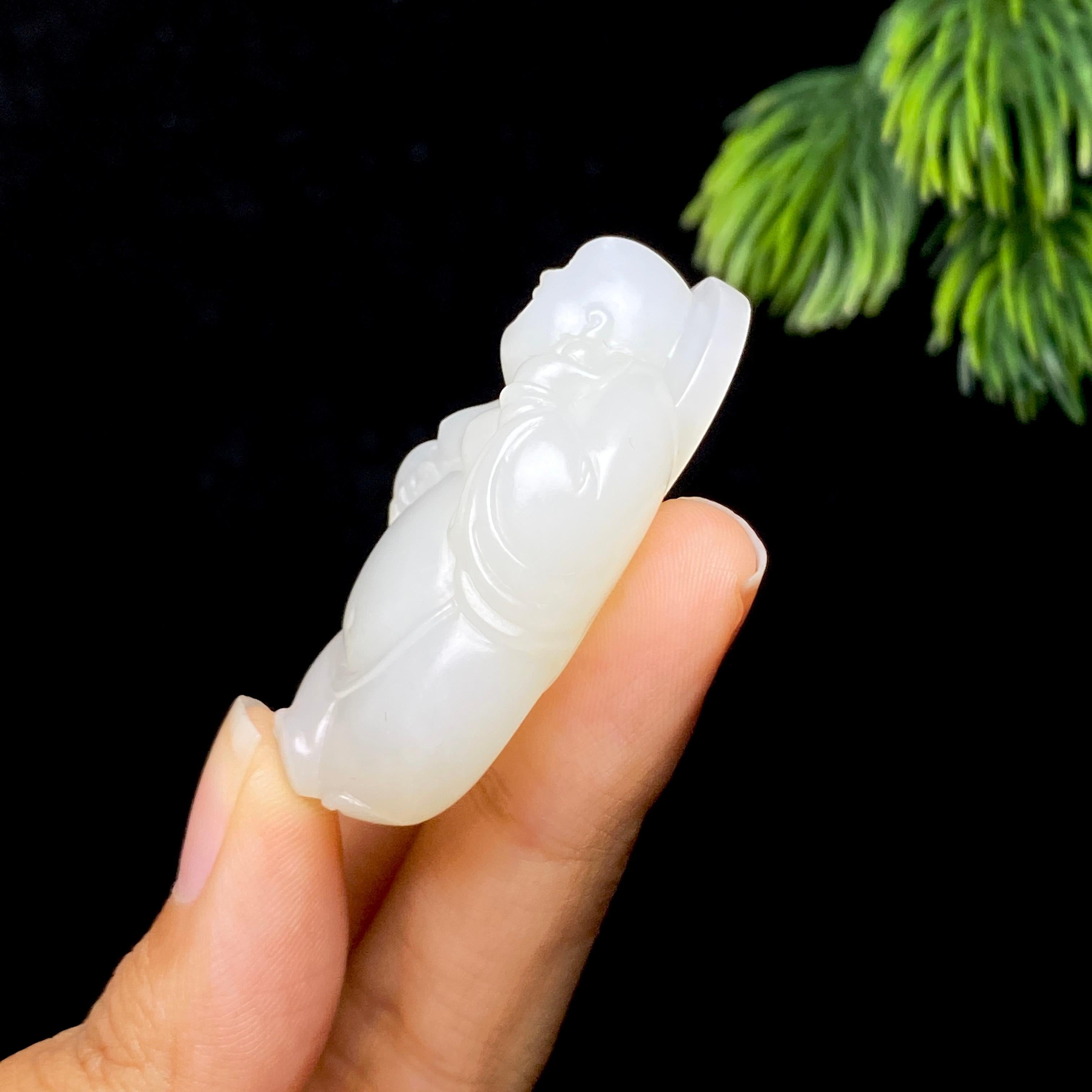 和田玉白玉佛公（29.4g）