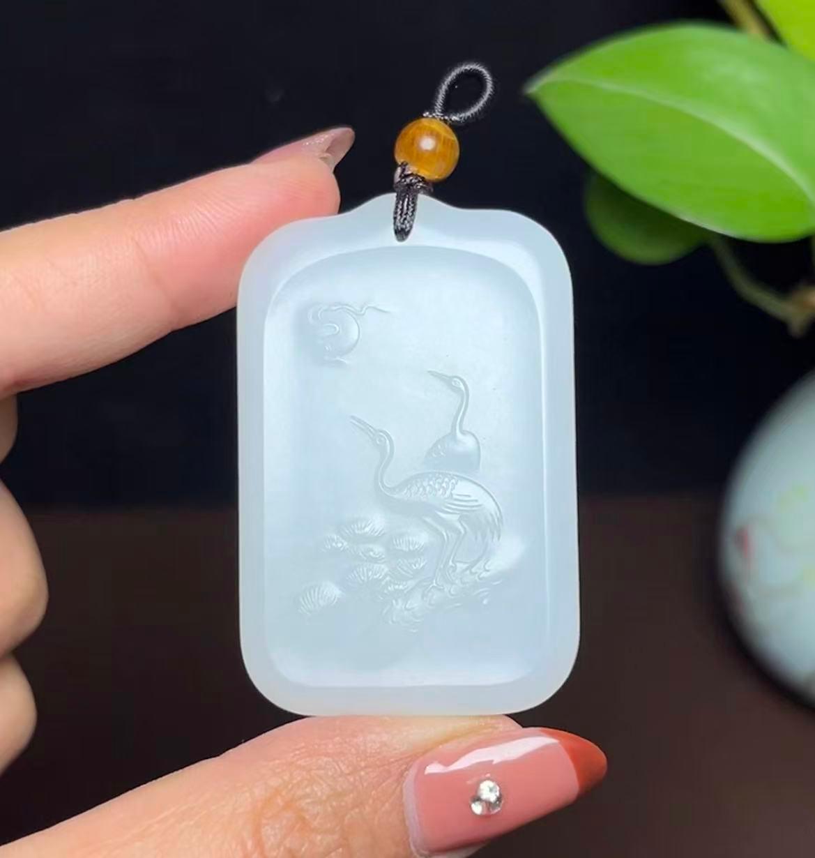 和田羊脂玉松鹤延年（37.3g）