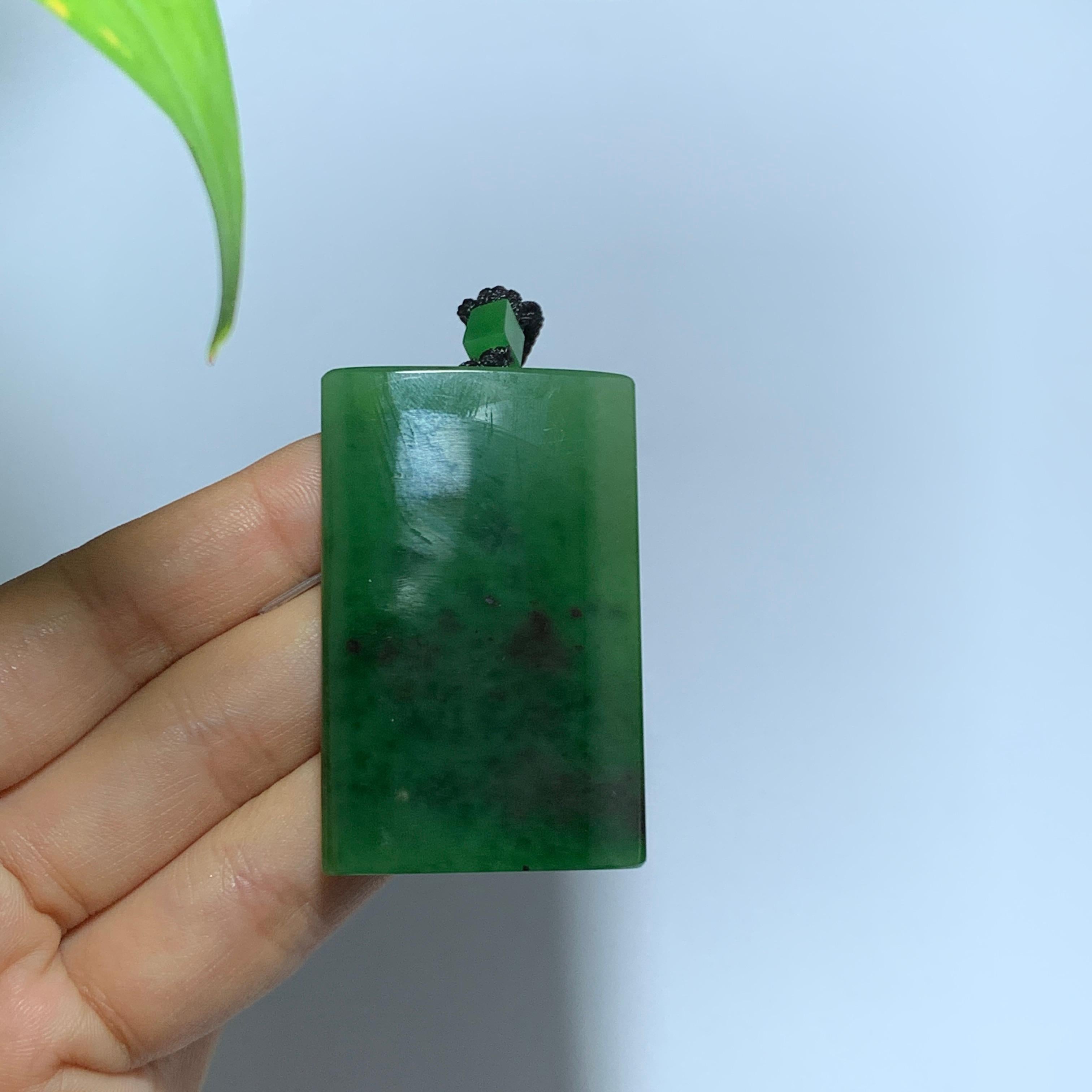 碧玉粉绿无事牌挂件（33.0g）