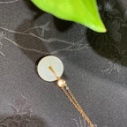 18k金羊脂白玉玉扣项链（4.4g）