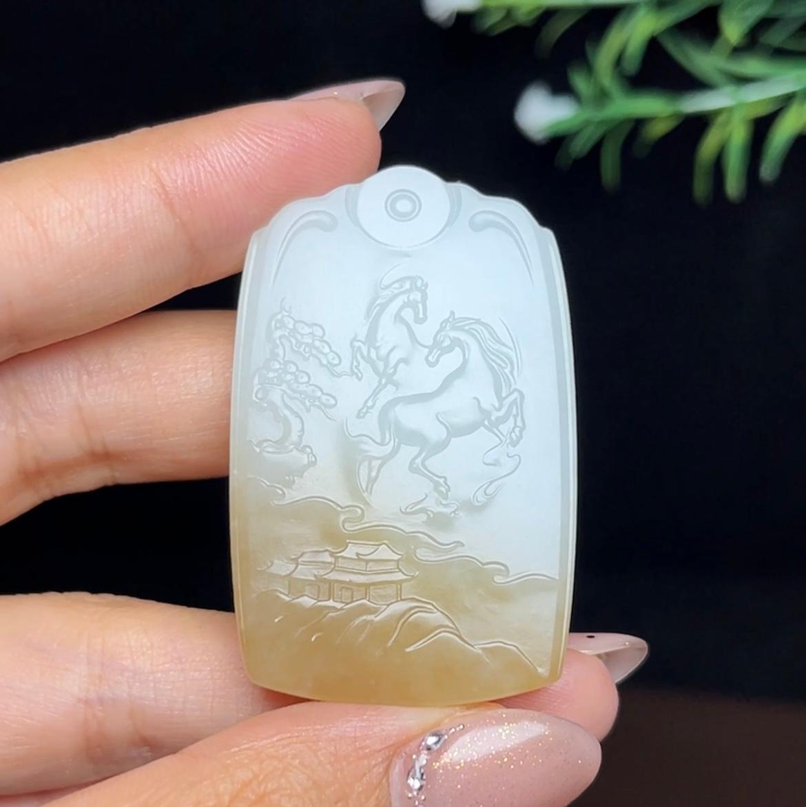 和田玉糖白普贤菩萨（30.3g）