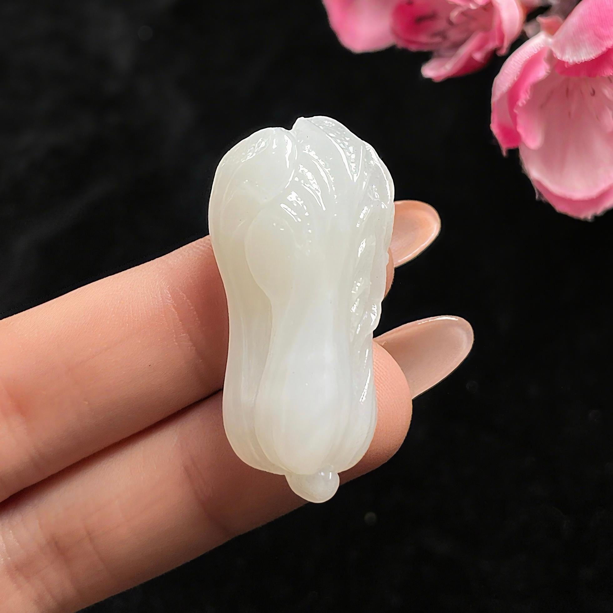 和田玉羊脂玉白菜挂件（13.0g）