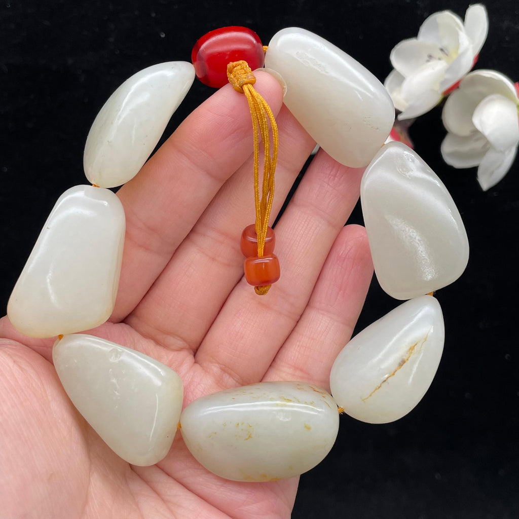 和田玉白玉籽料【精品手串】（94.8g）