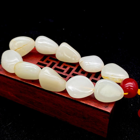 和田玉洒金皮【精品手串】（68.3g）