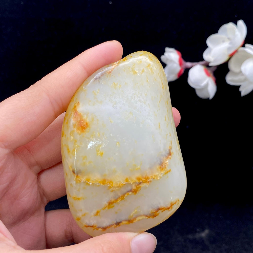 和田玉洒金皮籽料手把件（126.4g）