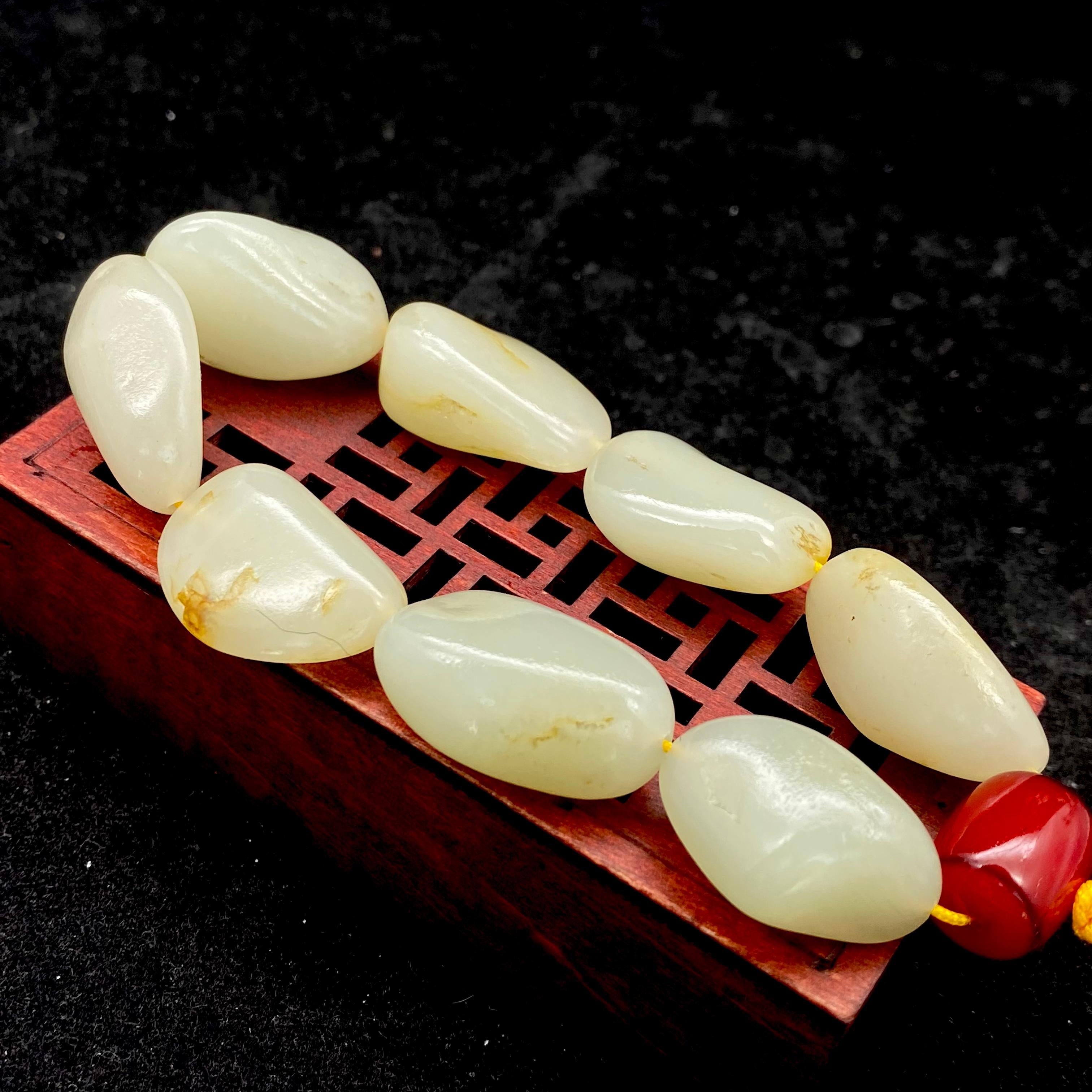 和田玉黄皮【精品手串】（66g）