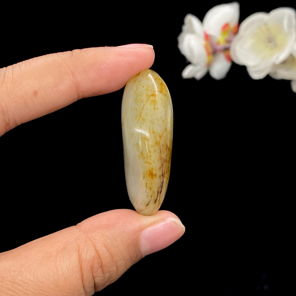 和田玉洒金皮青花底籽料挂件（28.3g）