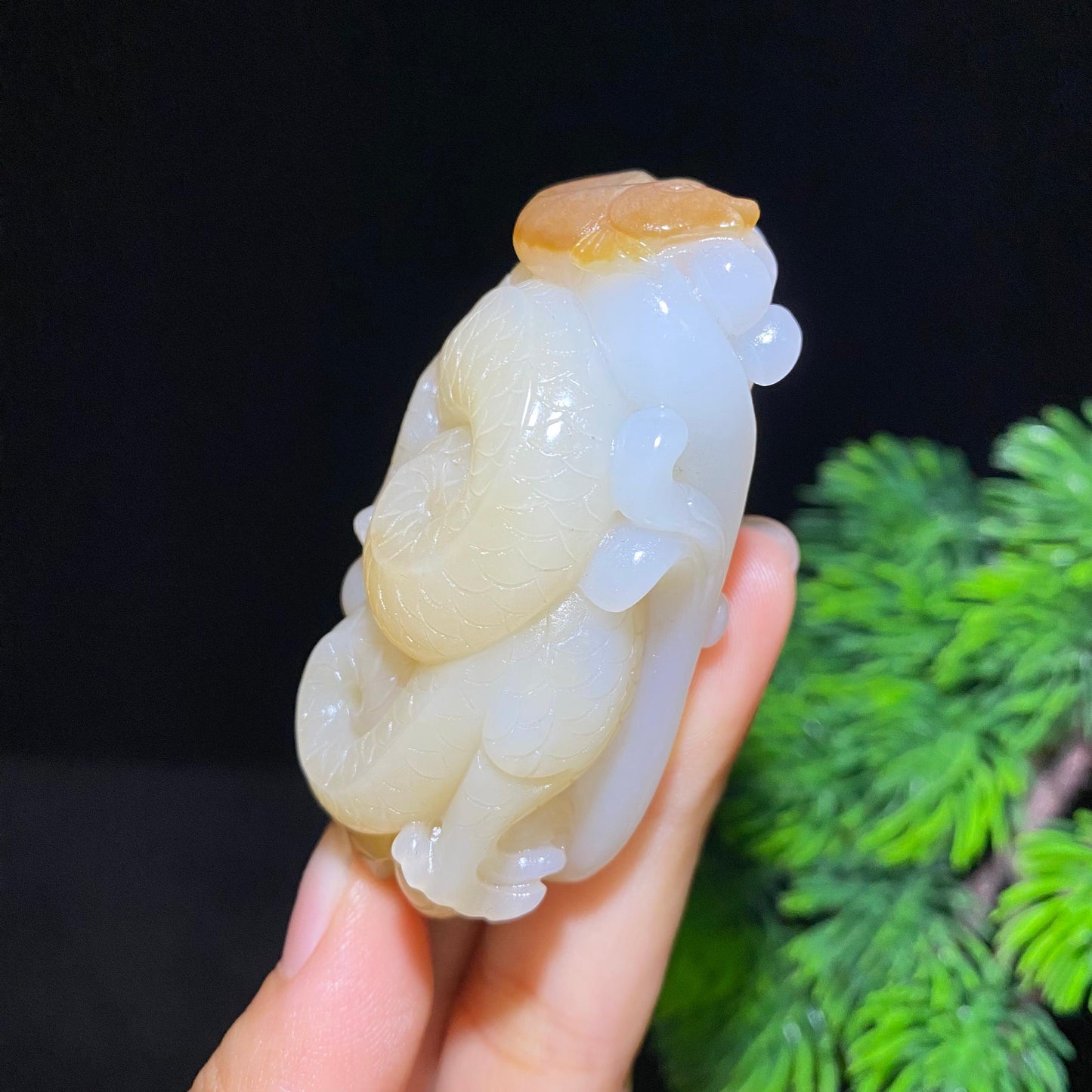 和田糖白玉龙牌挂件（69.6g）