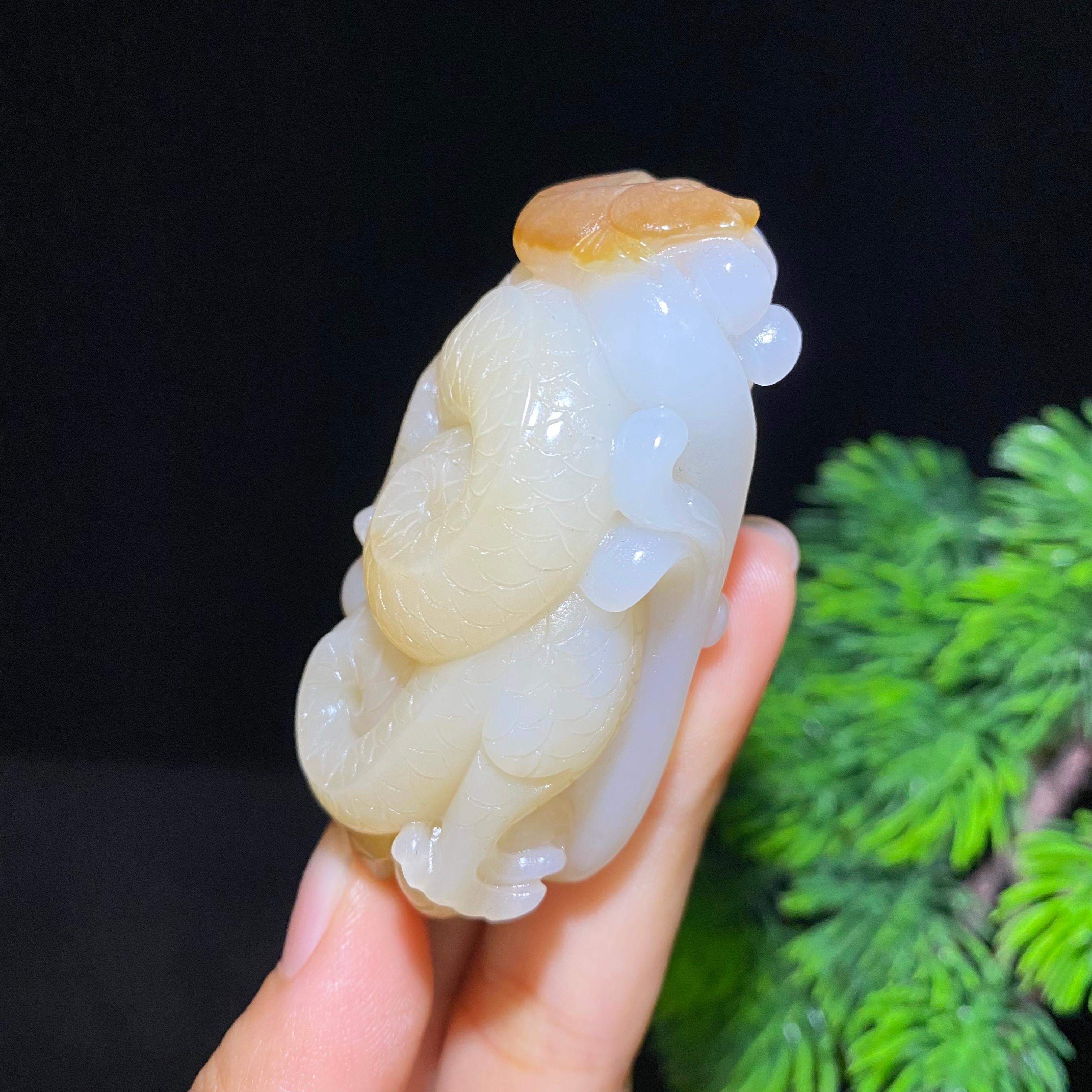 和田糖白玉龙牌挂件（69.6g）