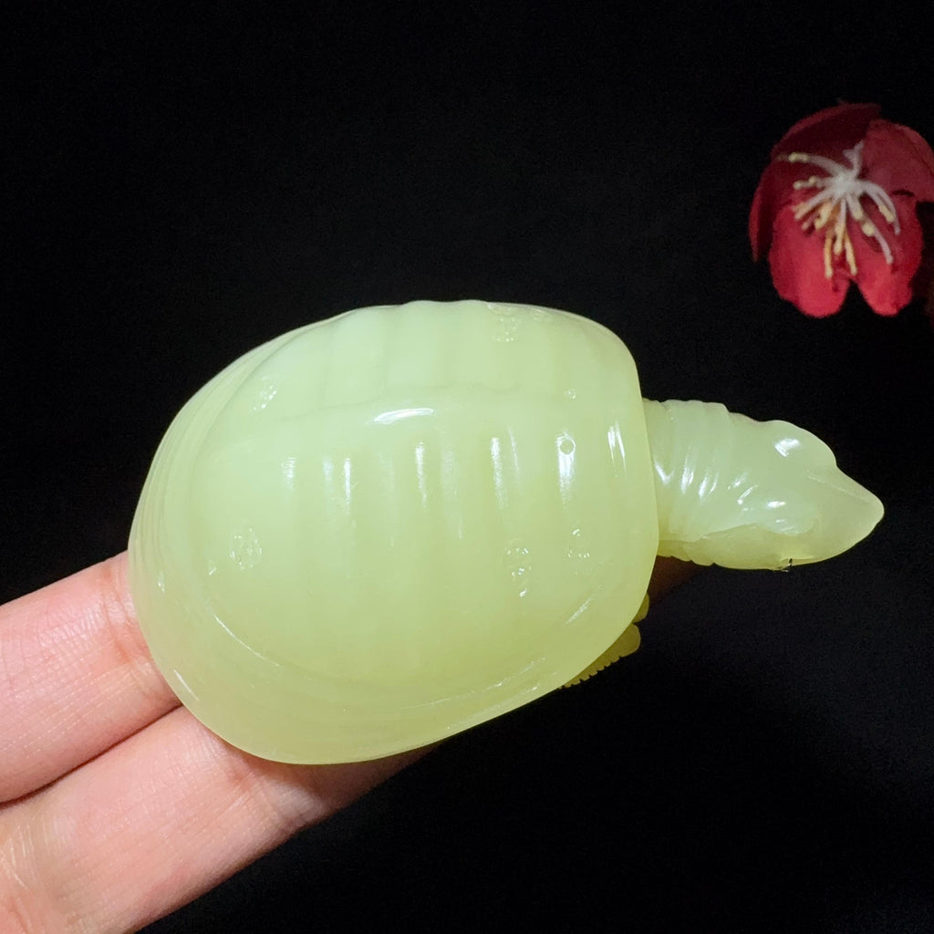和田玉黄口龟手把件（78.7g）