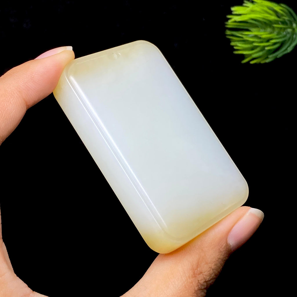 和田玉糖白无事牌（73.4g）